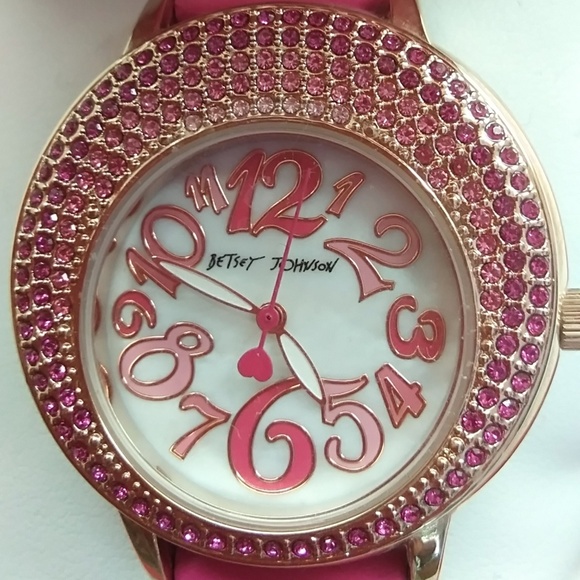 Betsey Johnson New Hot Pink Glittery Watch